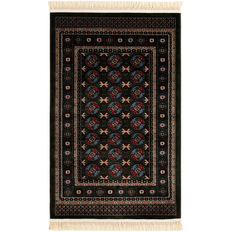 Tapis traditionnel Hinshaw vert foncé, Rectangle 3 pi 3 po x 5 pi 3 po