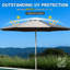 Parasol de patio 9 pi - Gris, bloquant, 8 nervures robustes, eau pour patio, terrasse, protection extérieure de piscine, eau, construction jardin, plage, zone