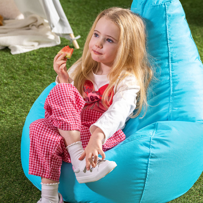Kids Dalton Indoor-Outdoor Bean Bag, Aqua Blue