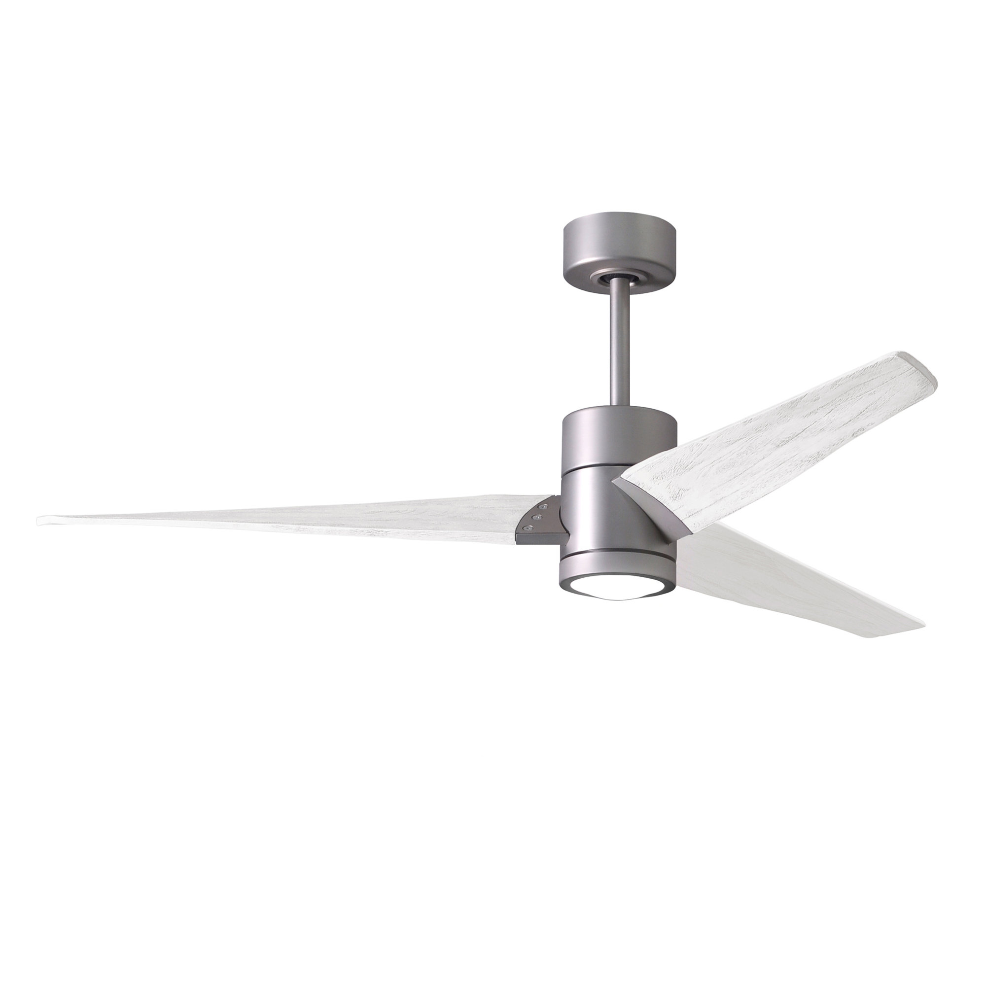 3 Blade Ceiling Fan with LED Light Kit, Brushed Nickel/Walnut, Matte White, 52"