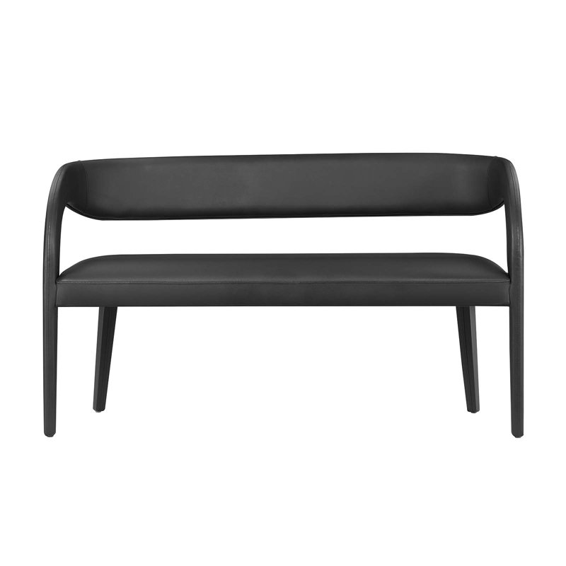Modway Pinnacle Vegan Leather Accent Bench, Black