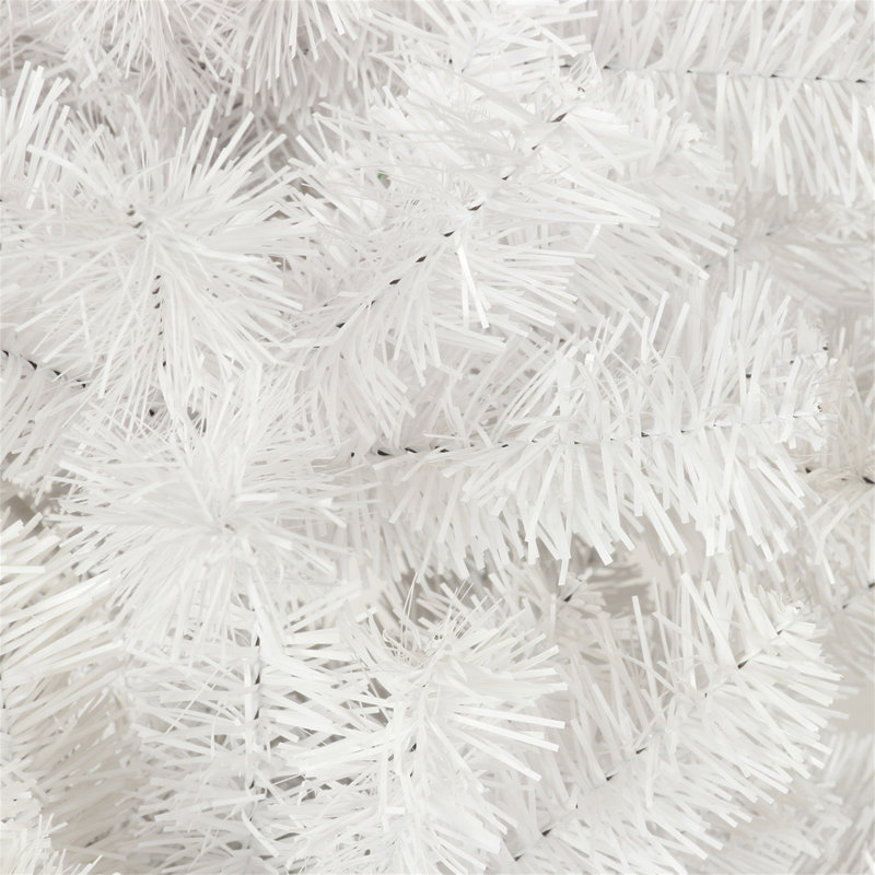 Arbre de Noël artificiel blanc 7,5 pi avec base en métal pliable