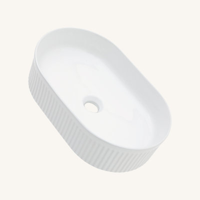 Lavabo de salle de bain vasque ovale en céramique blanche 19,31X12,19 pouces
