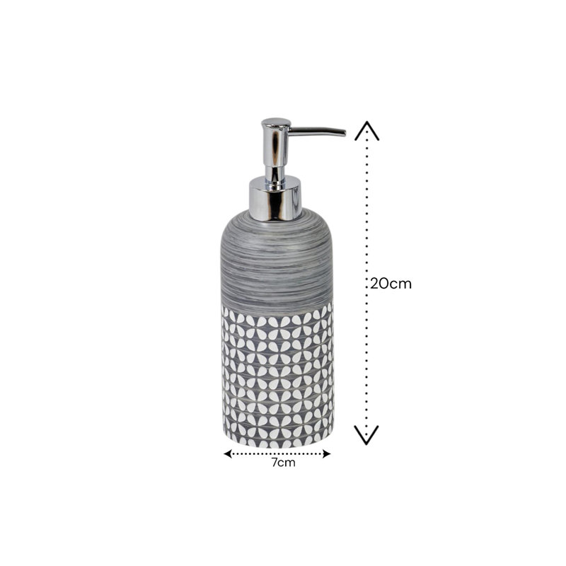 Volga Geometric Grey Liquid Soap Dispenser