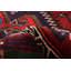 Tapis rouge foncé en laine noué à la main de conception unique 4 pi 3 po x 6 pi 9 po Moana