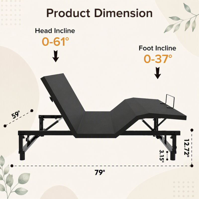 Adjustable Bed Base Frame, Queen