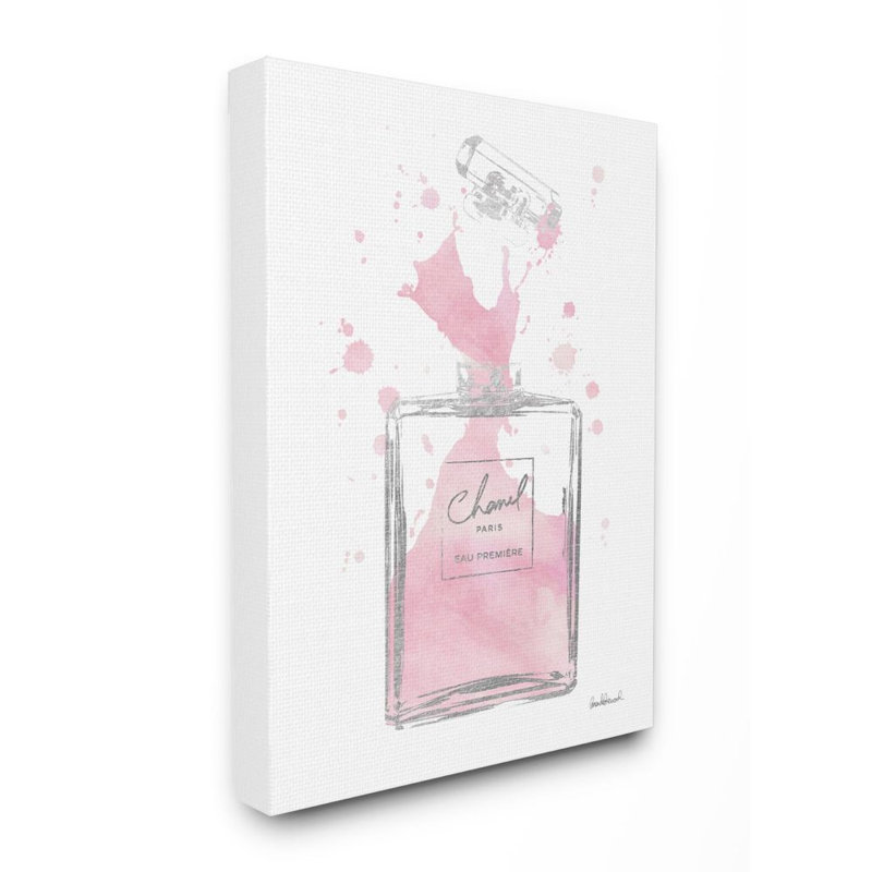 «Fashion Designer Pink Silver Perfume», impression, Toile tendue, H 20 po x l 16 po