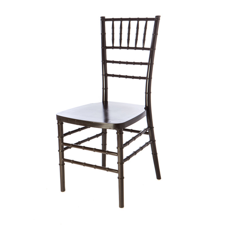 Chaise d'appoint empilable en bois massif Hannigan, Noir
