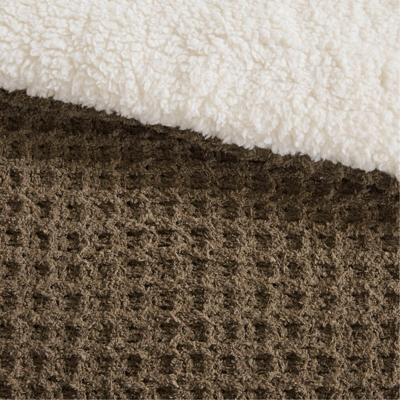 Waffle Knit Chenille Comforter Set King, King Comforter + 2 Shams