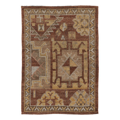 Hand Knotted Wool Geometric Area Rug