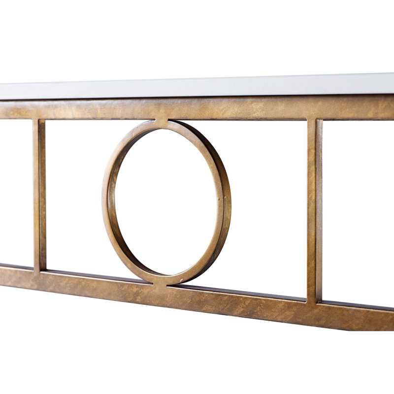 Hampton Console Table, Carrera Marble, Royal Gold