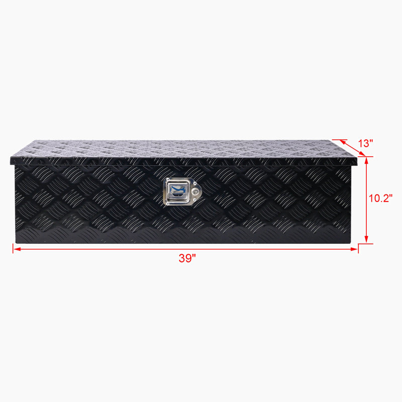 Hewei 39'' W 22.39 Gallons Water Resistant Metal Lockable Storage Bench, Black