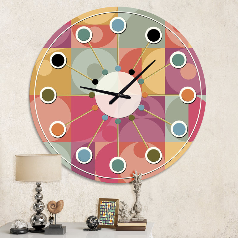 Horloge murale géométrique rétro Minimal I - Mid-Century moderne, Moyenne