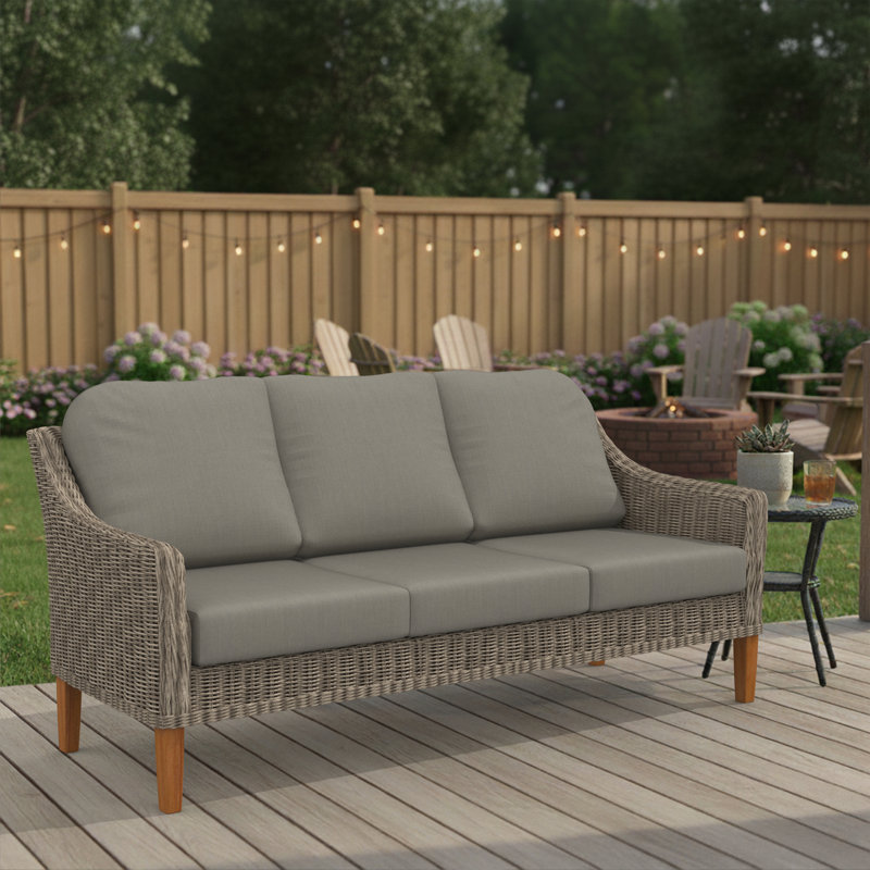 Outdoor Sunbrella® 3 Seater Sofa Cushions, Spectrum Dove Sunbrella® Plainweave