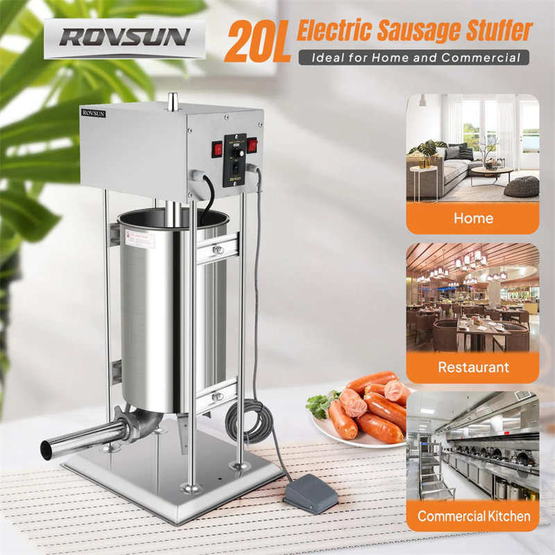 44 lb Machine à bourrer les saucisses électrique avec 5 tubes de remplissage