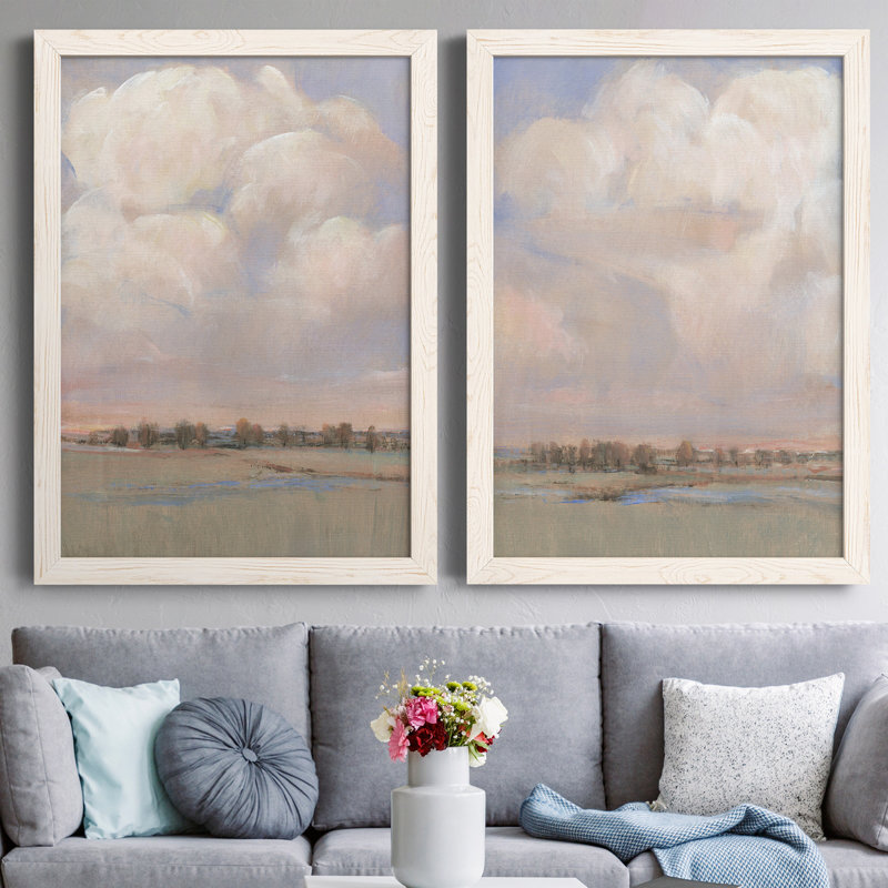«Billowing Clouds I», ensemble de 2 reproductions d'art sur toile, H 43,5 po x l 31,5 po x P 1 po, Toile blanche encadrée