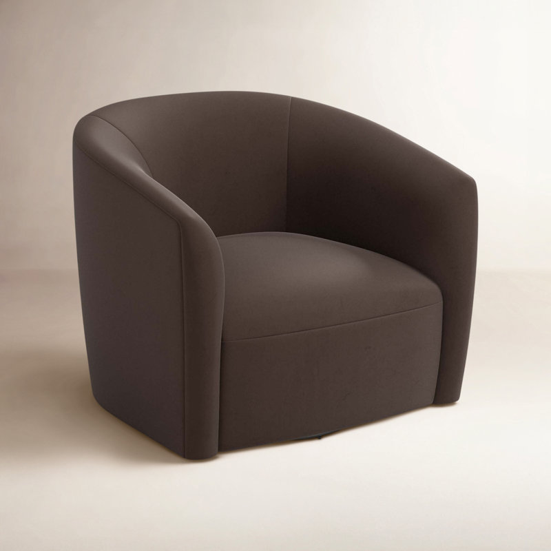 Marita 32" Barrel Chair, Classic Chocolate Velvet