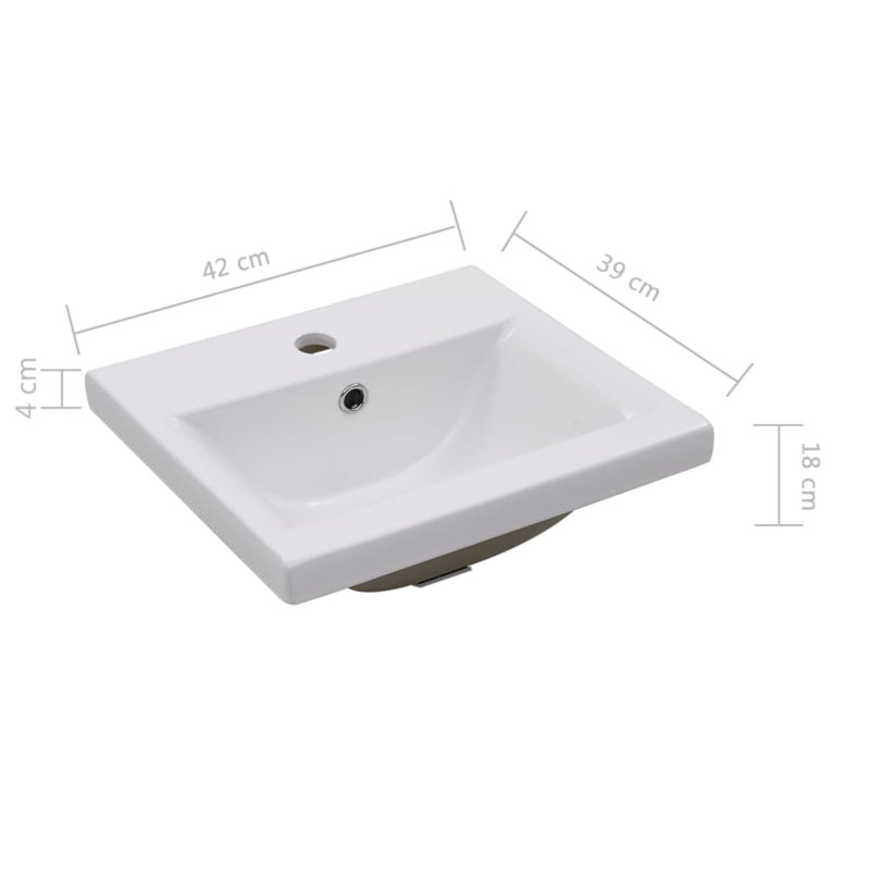 Belfry Bathroom Alcanza 420mm L x 390mm W Ceramic Rectangular Sink with Overflow