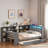 Wood Platform Bed With Storage Shelves, Trundle, Charging Station, Led, Desk And Upholstered Headboard-155061191
