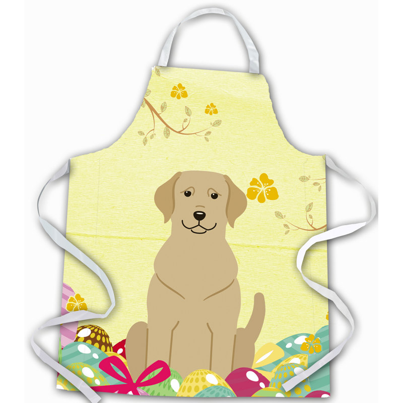 Easter No Pattern Bib Apron, Yellow/Black, Labrador