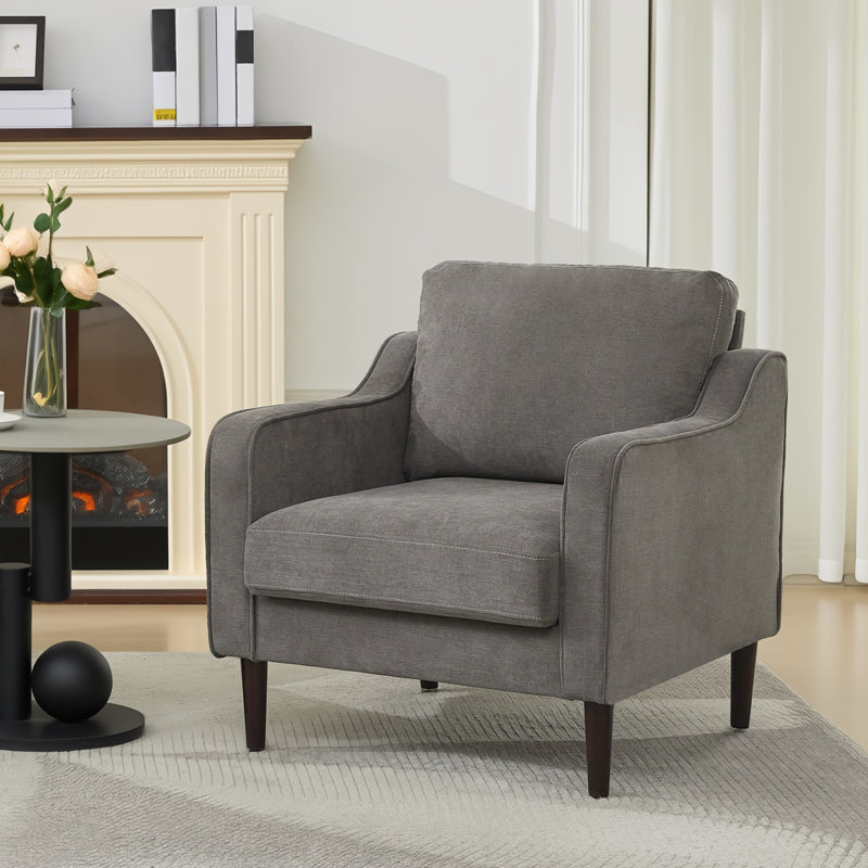 Upholstered Armchair, Gray