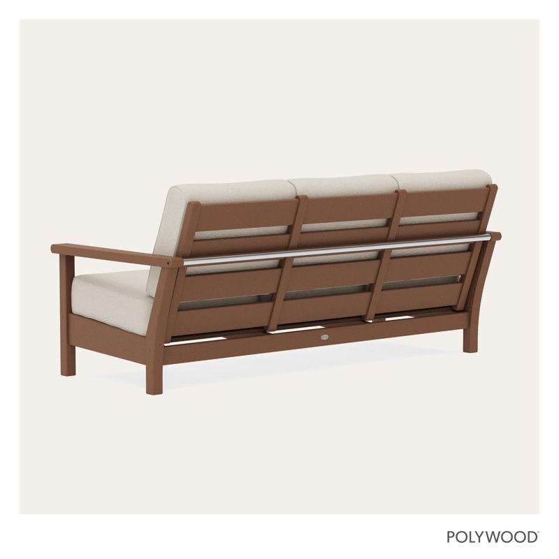 Harbour Deep Seating Sofa, Teak, Dune Burlap