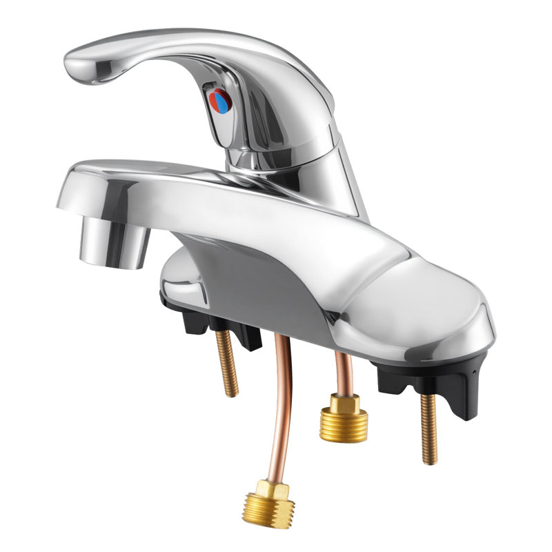 Single Handle Sink Faucet, Chrome-Plated Silver Single Handle Bathroom Faucet, Kitchen Water Faucets With Overflow 1 Or 3 Hole, Suitable For Bathroom, RV, Bar Sink, Public Restroom, Press-Type