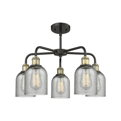 Lustre en forme de cloche à intensité variable en acier à 5 lumières Matewan