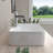 16"L X12"W Ceramic Rectangle Bathroom Sink Vessel Sink Art Basin with Faucet Hole