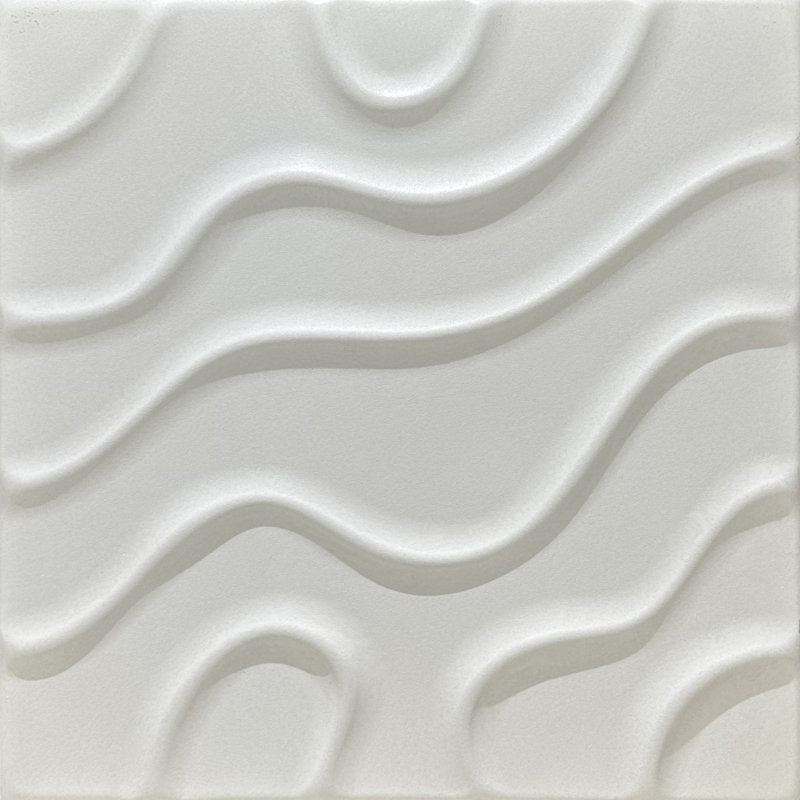 Art moderne - tuile de plafond à coller en mousse 1,6 pi x 1,6 pi, Blanc pur ultra - satin (Behr)