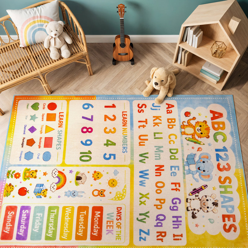 Tapis pour enfants ABC 123 Formes ABC Multi, 3'10"x6'