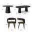 Ensemble de table de salle à manger extensible Modern 47 "à 83" avec chaises rembourrées en velours-1371816989-1371816988