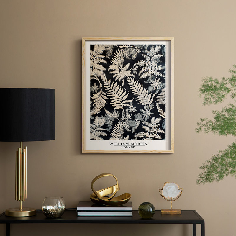 Imprimé encadré en bois massif de la série Dccmvii de William Morris, Naturel, H 15 po x l 12 po