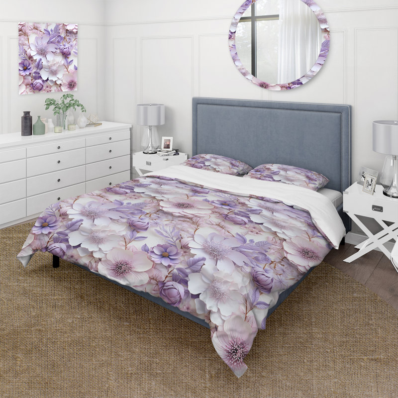 Ensemble de housse de couette Ethereal Floral Delight Victorian Pattern V - Floral
