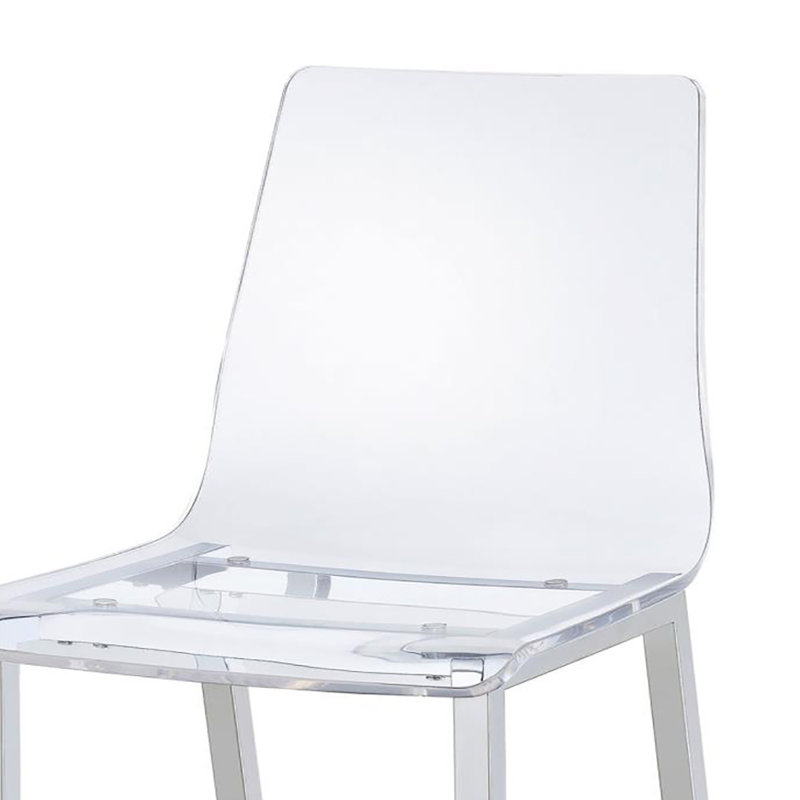 Selmir Stool in Chrome and Clear, Bar Stool (30.5” Seat Height)