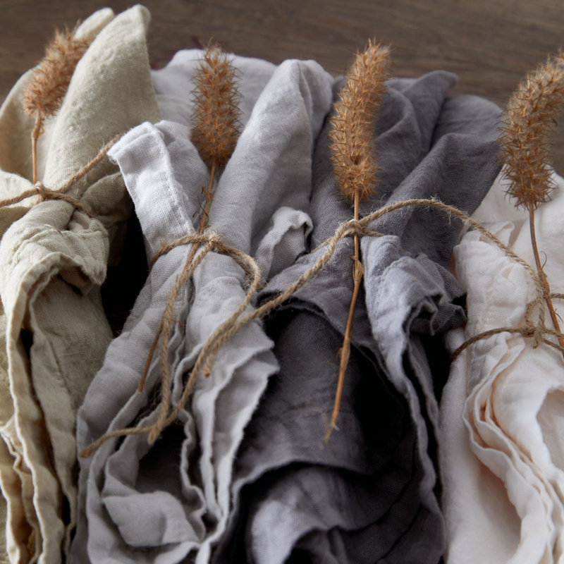 Maria Linen Square Napkin, Khaki