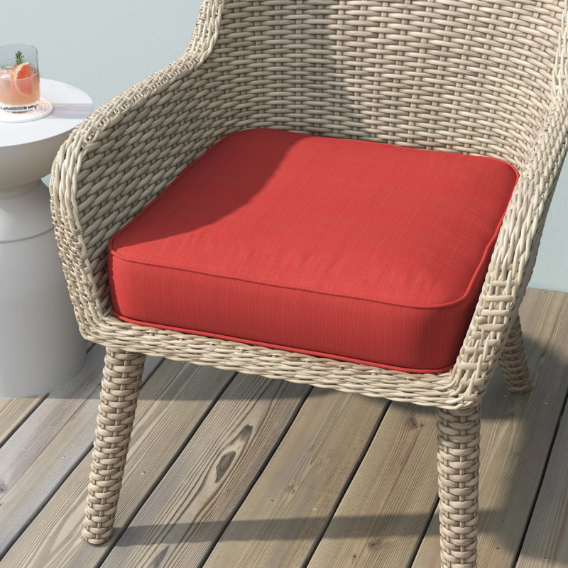 Sunbrella Outdoor 5'' Seat Cushion, 5" H x 22.5" W x 22.5" D, Dupione Crimson Sunbrella®