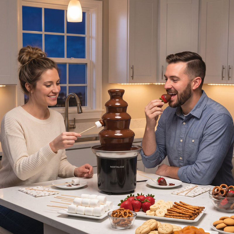 Nostalgia 4-Tier 2-lb. Black Fondue Fountain
