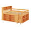Lit mezzanine bas avec tête de lit à DEL et tablettes de rangement, lits de maison de jeu avec espace de jeu sous le lit-1792100572-1792100548