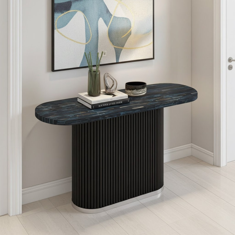 Mason Flûté Console Table, Amazonite
