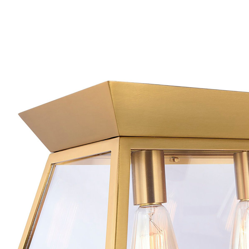 Lucian 6 - Light Dimmable Square / Rectangle Chandelier, Brushed Brass