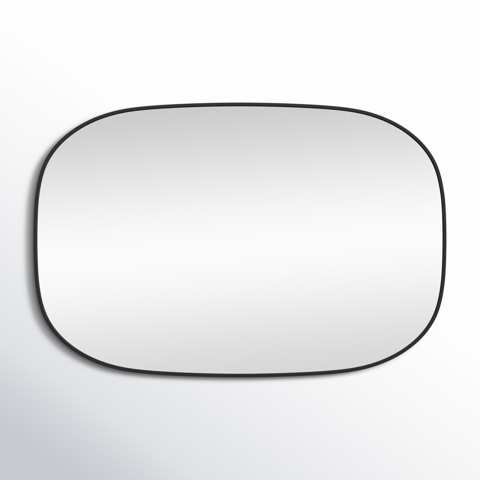 Sabine Metal Curved Oval Wall Mirror, Black, 36" x 24"