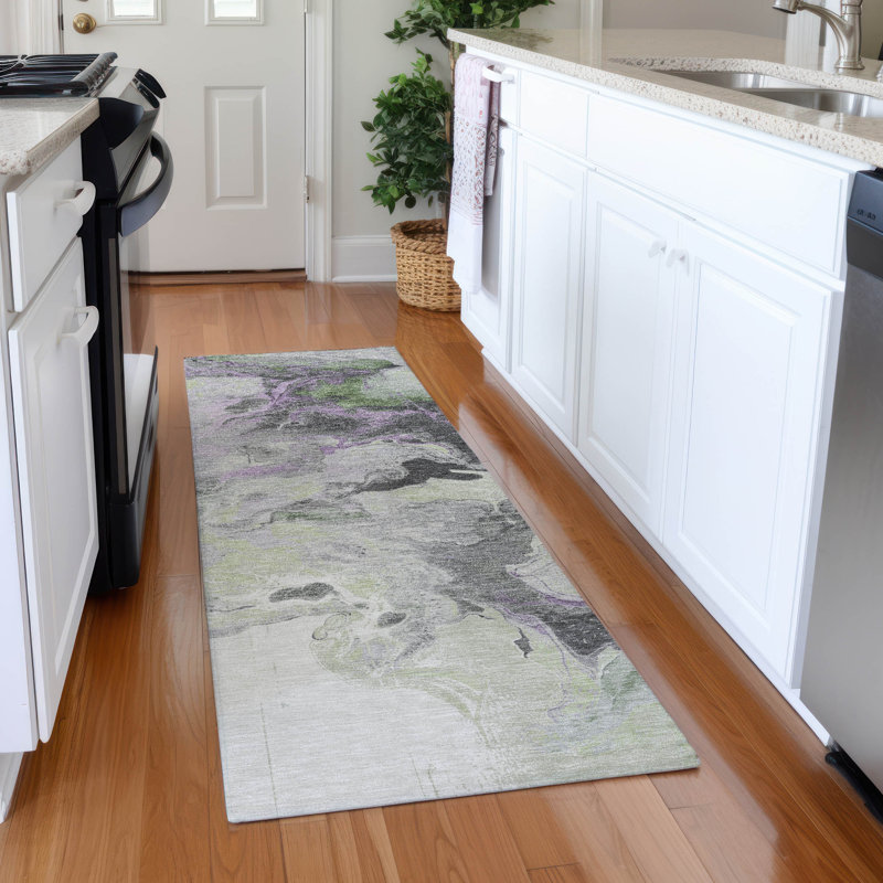 Premium Machine Washable Mehara AMF1688 Abstract Rug, Runner 2'3" x 7'6"