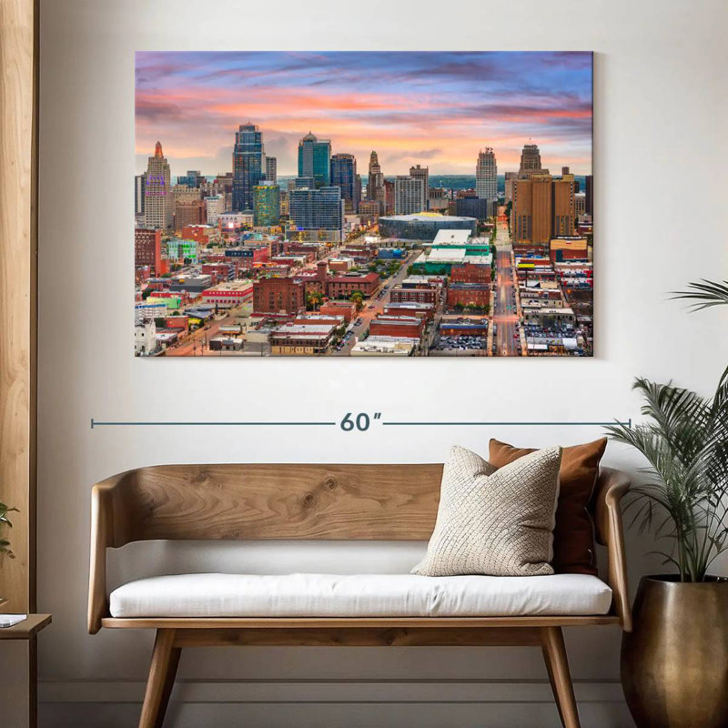 Kansas Cityscape, H 34 po x l 51 po