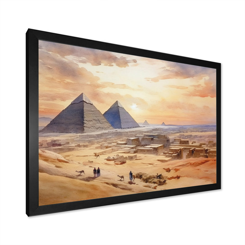 Décoration murale «Désert historique», H 12 po x l 20 po x P 1 po, Cadre simple noir