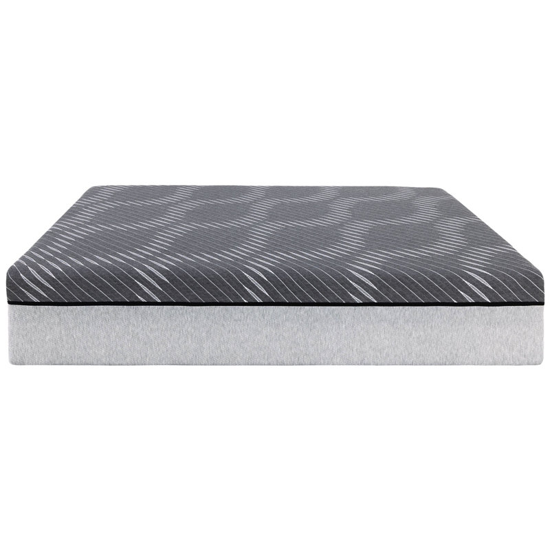 Matelas de 14 po très grand, gris, mousse à mémoire de forme, ressorts ensachés, couches de mousse, matelas roulé et facile à installer