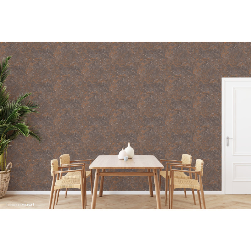 Marble 1m x 53cm Metallic Wallpaper Roll, Black/Copper