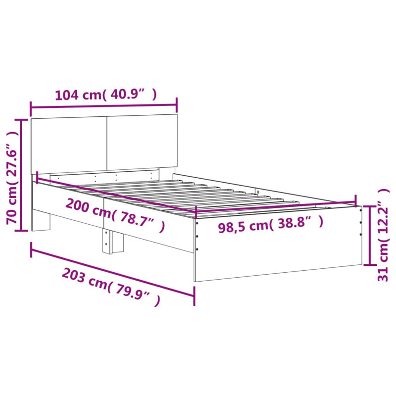 Nyleen Bed, Concrete Grey, EU Single (3'4)