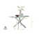 Lenworth Chrome and Glass Rectangular Dining Table Set with 4 Quilted Faux Leather Chairs