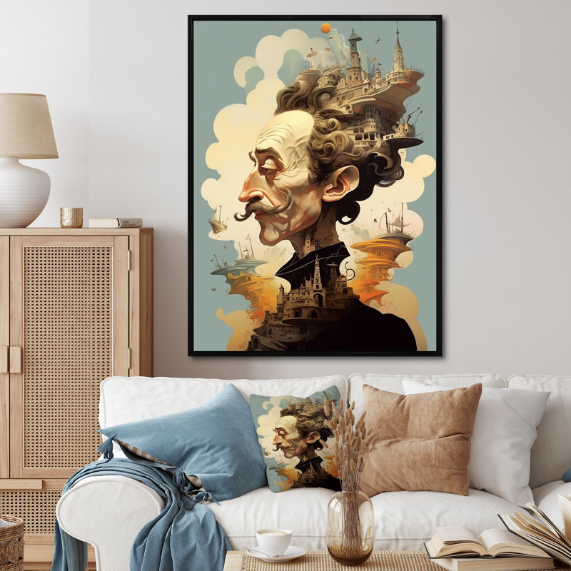 Reproduction sur toile de Dali, Cadre flottant noir, H 32 po x l 16 po x P 1 po
